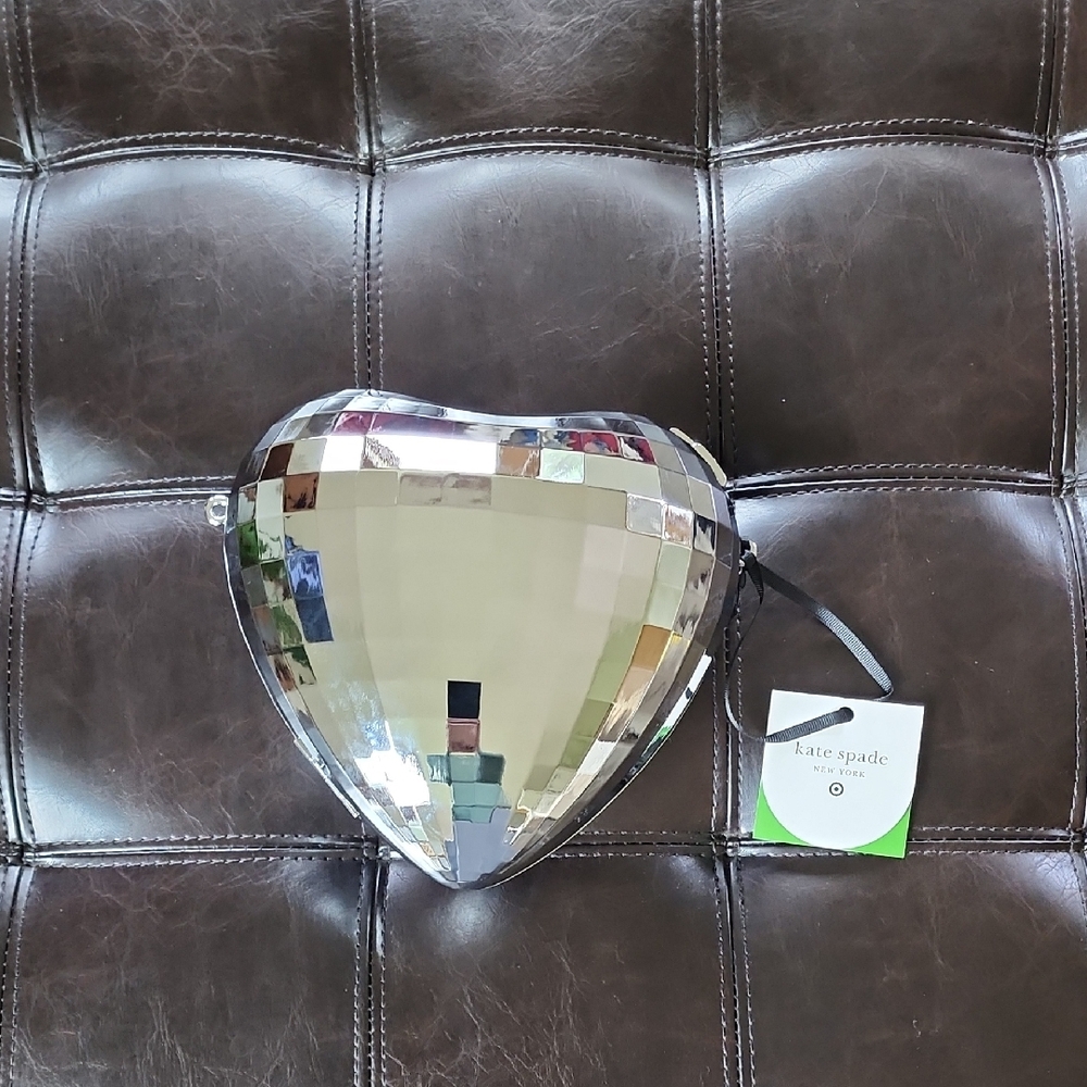 Kate Spade Reflective Silver Heart Mirror